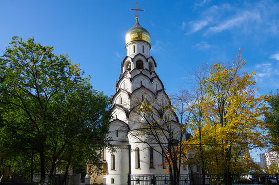 Moscow, Russia - October, 2020: Church of the New Martyrs and Confessors of Russia in Strogino