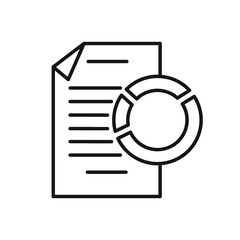 Business report with pie chart icon in thin