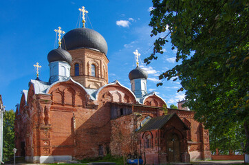 Pokrov, Vladimir region, Russia - September, 2020: Pokrovsky Holy Vvedensky Island Monastery. Orthodox female monastery on island on Vvedensky lake