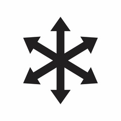 Multiple arrow six way direction icon