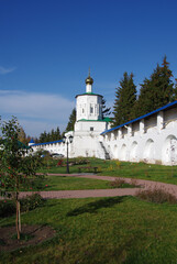 Fototapeta na wymiar Ryazan, Russia - October, 2020: Solotchinsky women's monastery in sunny autumn day