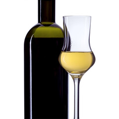 Grappa - Glas und Flasche 