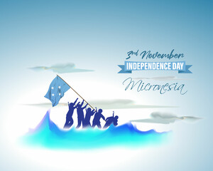 Vector illustration of happy Micronesia independence day