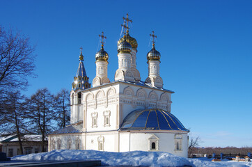 Obraz premium Ryazan, Russia - March, 2021: Transfiguration of Our Saviour On Yar in sunny winter day