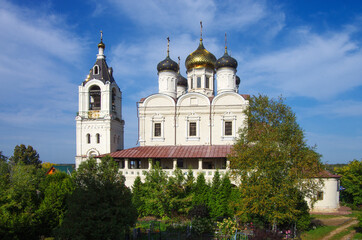 Faustovo village, Moscow region, Russia - September, 2020: Krasnokholmskiy Novo-Solovki Matchugovsky deserts, Holy Trinity Church