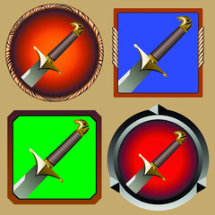 round icons for games with a pirate sword inside