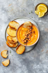 Healthy Homemade chickpea Hummus with Olive Oil