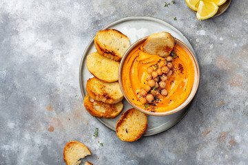 Healthy Homemade chickpea Hummus with Olive Oil