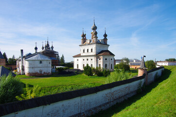 Yuryev-Polsky, Vladimir Oblast, Russia - September, 2020: Mikhailo-Arkhangelskiy Monastery in autumn sunny day