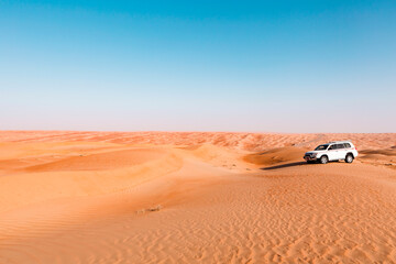 Sultanate Of Oman, Wahiba Sands, Dune bashing in an SUV