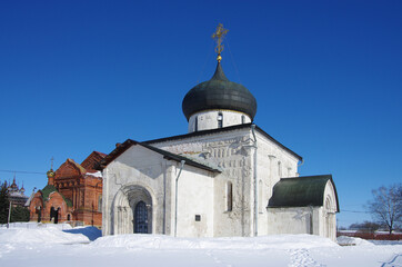 Yuryev-Polsky, Vladimir Oblast, Russia - March, 2021: Saint George Cathedral