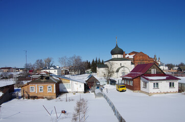 Fototapeta na wymiar Yuryev-Polsky, Vladimir Oblast, Russia - March, 2021: Saint George Cathedral