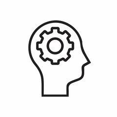 head gear icon. Simple line, outline elements of brain process icons