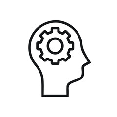 head gear icon. Simple line, outline elements of brain process icons
