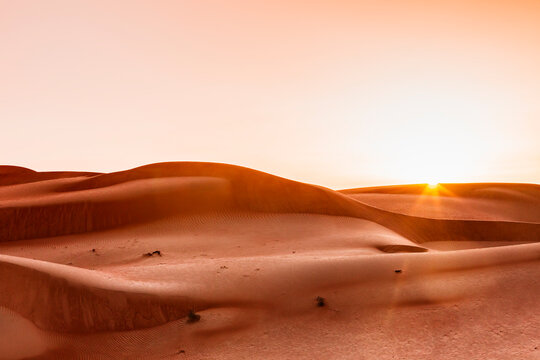 Sultanate Of Oman, Wahiba Sands, dunes in the desert