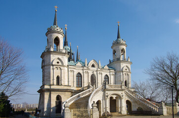 Fototapeta na wymiar BYKOVO, MOSCOW REGION, RUSSIA - March, 2020: Church of Vladimir Icon of Mother of God