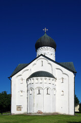 VELIKY NOVGOROD, RUSSIA - July, 2021: Church of the Transfiguration on Ilyina Street