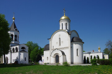 Fototapeta na wymiar Vladimir, Russia - May, 2021: Monastery of the Nativity of the Holy Mother of God in spring sunny day. New Cathedral of the Nativity of the Virgin