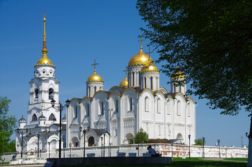 Fototapeta na wymiar Vladimir, Russia - May, 2021: Dormition Cathedral in spring sunny day