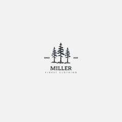 classic logo pines tree vintage logo nature