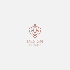 minimalist yoga healthy sport logo