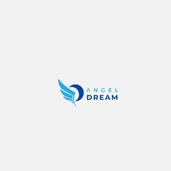 Fototapeta premium wings and moon abstract logo
