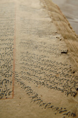 Ancient open book in arabic. Old arabic manuscripts and texts