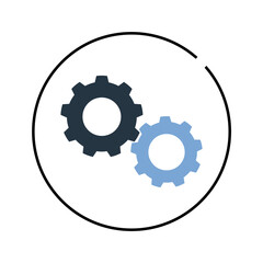 Vector illustration of gear icons.