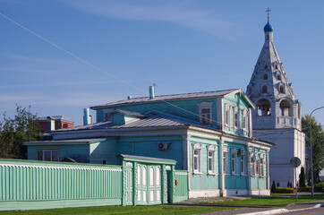 Fototapeta na wymiar Kolomna, Russia - October, 2021: Home of the famous writer Kuprin with carved architraves in Kolomna Kremlin
