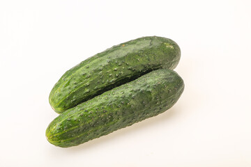 Ripe organic natural green cucumber