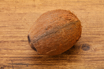 Tropical brown coconut over background
