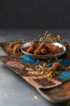 Studio shot of homemade marzipan candies
