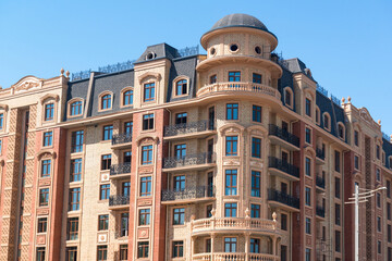 Modern apartment complex design. Panoramic view