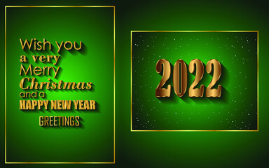 2022 Merry Christmas and Happy New Year background for seasonal greetings cards flyer.