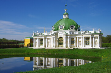 MOSCOW, RUSSIA. Kuskovo estate of the Sheremetev family in spring day