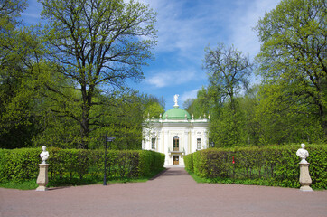 MOSCOW, RUSSIA - May, 2021: Kuskovo estate of the Sheremetev family in spring day