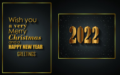 2022 Merry Christmas and Happy New Year background for seasonal greetings cards flyer.