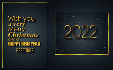 Fototapeta na wymiar 2022 Merry Christmas and Happy New Year background for seasonal greetings cards flyer.