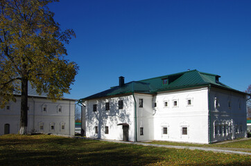 Fototapeta na wymiar Pereyaslavl-Zalessky, Yaroslavl Oblast, Russia - October, 2021: Fedorovsky monastery in sunny autumn day