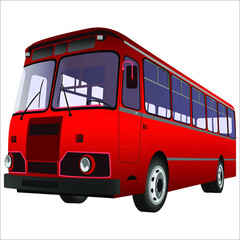 passenger bus for transportation of people on a white background
