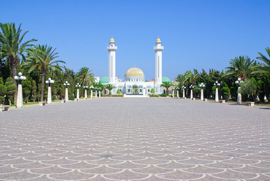 Monastir, Tunisia, Africa - July, 2012: Habib Bourguiba mausoleum is a monumental grave in Monastir