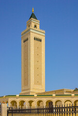 Fototapeta premium Monastir, Tunisia, Africa - August, 2012: Mosque Malik ibn Anas Carthage in Tunis