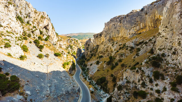 mountains and gorge, Crete road