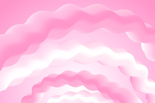 Pink white creamy smooth fowing shapes Valentine card background vector graphic design.