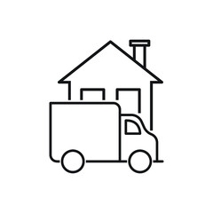 Home delivery truck icon concept isolated on white background