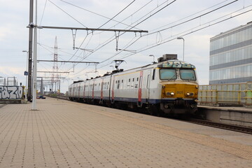 Belgium Train in Trainstation
