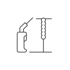 Electric welding line outline icon