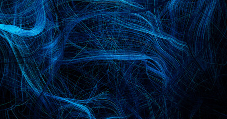 Render with blue tangled threads
