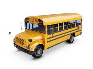 Fototapeta na wymiar 3D Rendering School Bus isolated on a white background