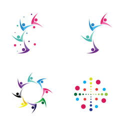 Community, network and social icon design template